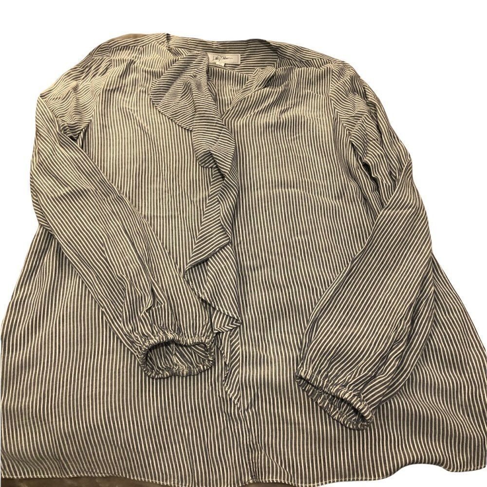 Libby Edelman long sleeved striped blouse‎
